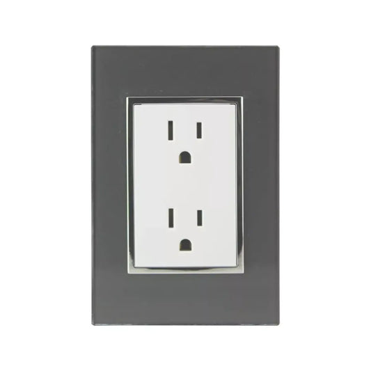 Placa Venecia Humo Sanelec Contacto Doble Sanelec Sanelec