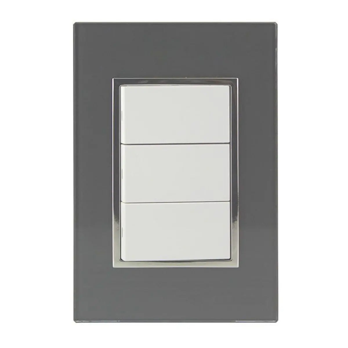 Placa Venecia Humo Sanelec Apagador Triple ABS Uso Domestico - Sanelec