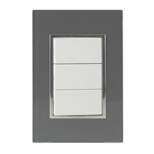 Placa Venecia Humo Sanelec Apagador Triple ABS Uso Domestico - Sanelec