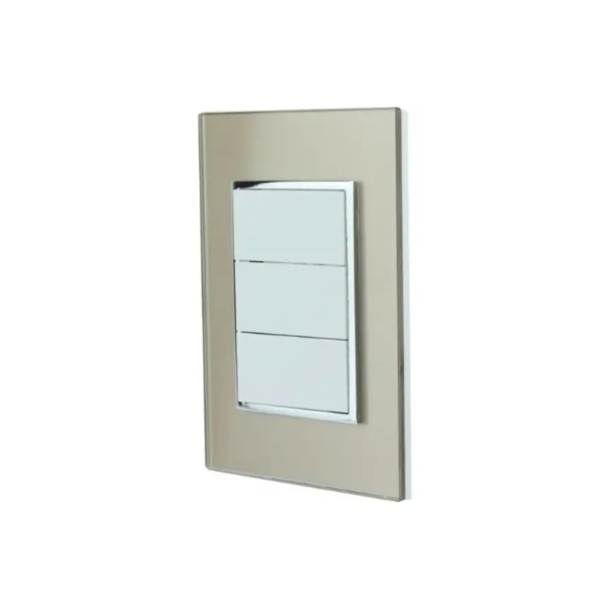 Placa Venecia Champagne Sanelec Apagador Triple - Sanelec - vista lateral
