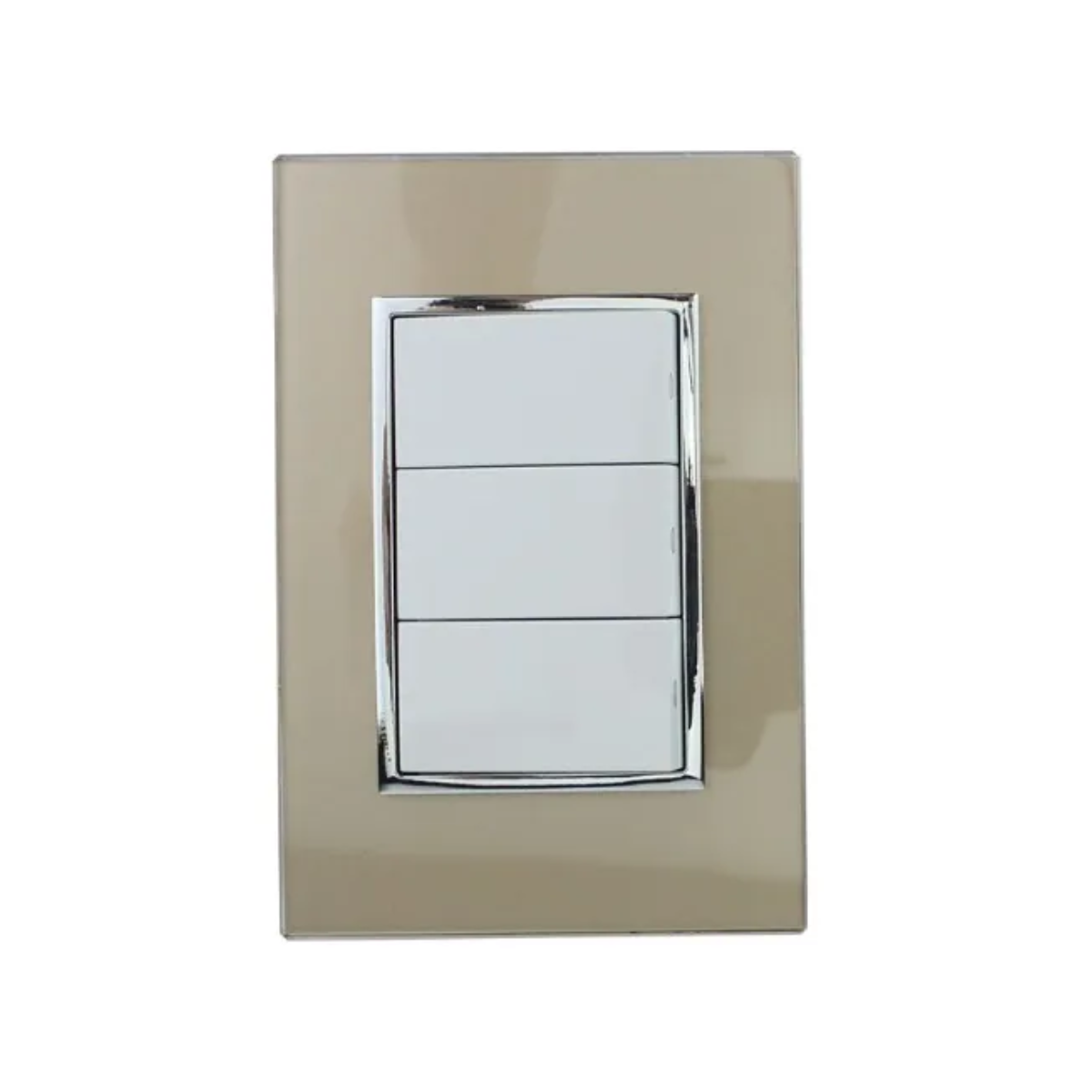 Placa Venecia Champagne Sanelec Apagador Triple