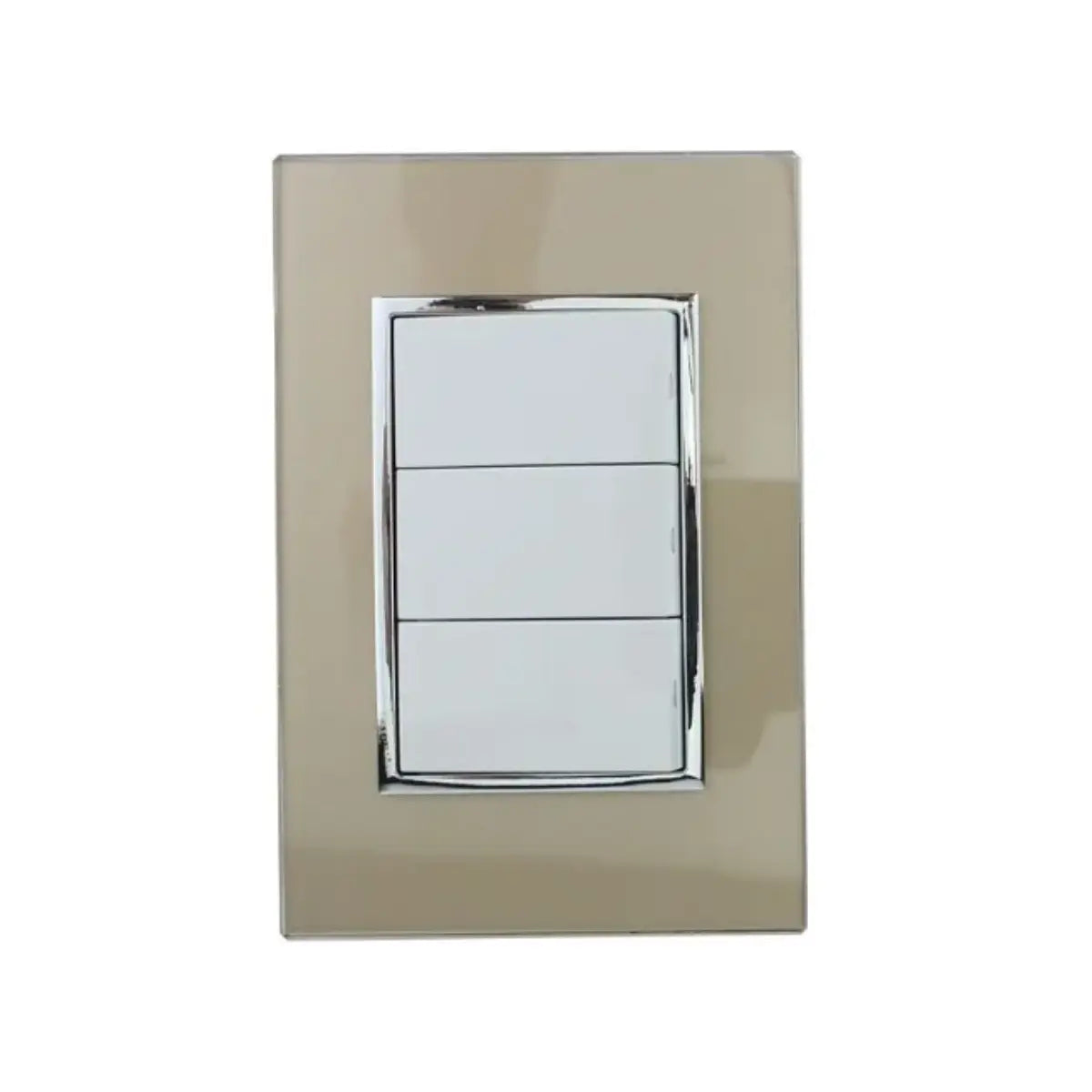 Placa Venecia Champagne Sanelec Apagador Triple - Sanelec