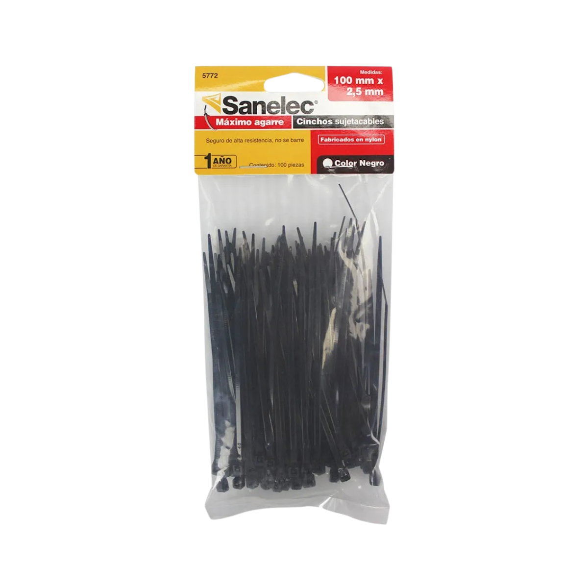 Cincho Plástico Negro Santul 3.6 x 150 mm Bolsa 100 piezas
