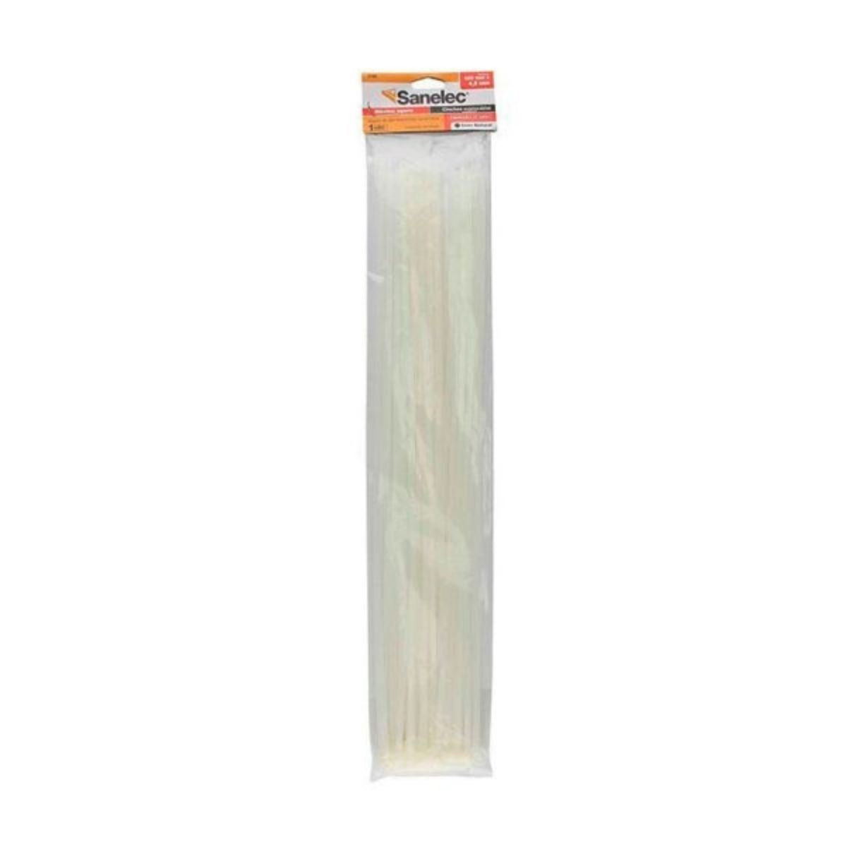 50pzs Cinchos Plastico Sanelec Color Natural 4.8 mm X 350 mm
