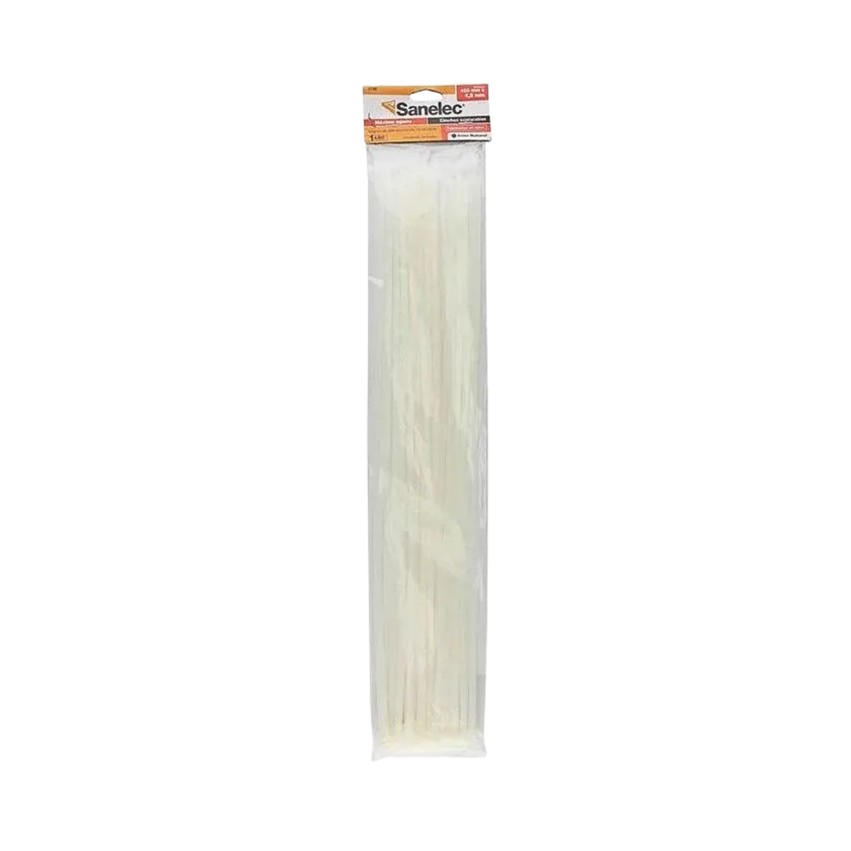Cincho Plástico Sanelec 4.8 x 450 mm Natural Paquete 50 pzs