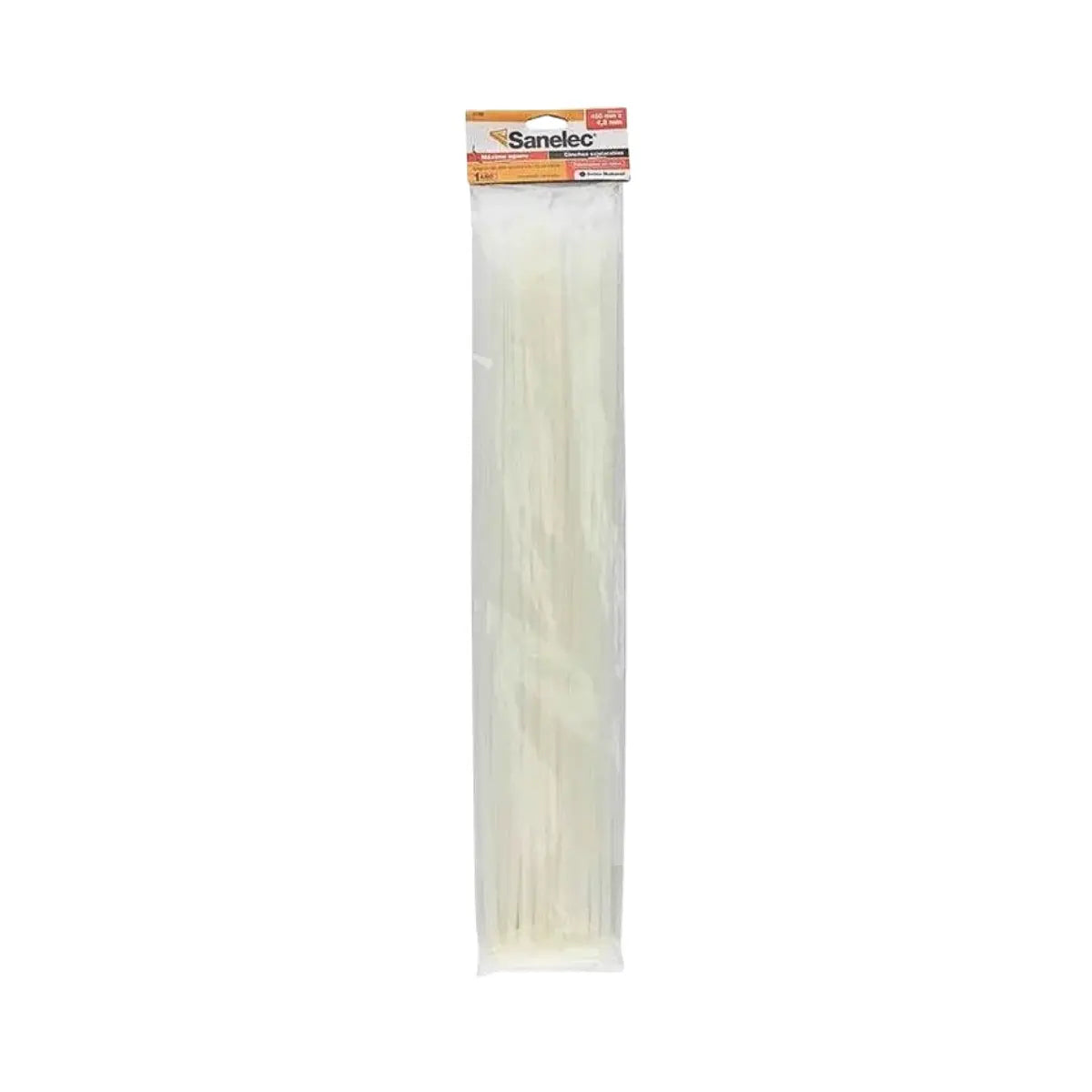 Cincho Plástico Sanelec 4.8 x 450 mm Natural Paquete 50 pzs - Sanelec - vista lateral
