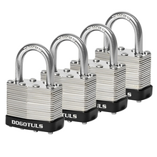 Juego 4 Candados Laminado 40mm Gancho Corto Nivel 5 Dogotuls