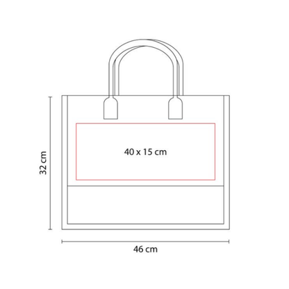 Bolsa Yute Promoopcion Color Azul Asas Redondas Serigrafia