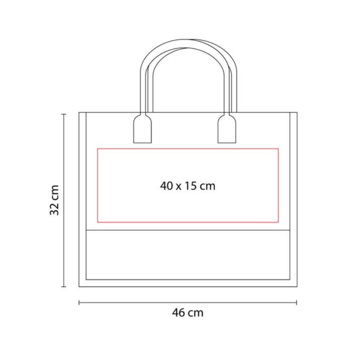 Bolsa Yute Promoopcion Negro Asas Redondas Serigrafia