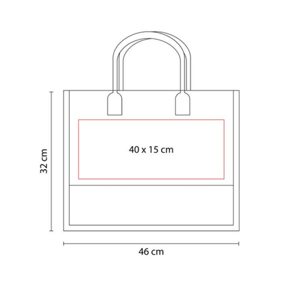 Bolsa Yute Promoopcion Negro Asas Redondas Serigrafia