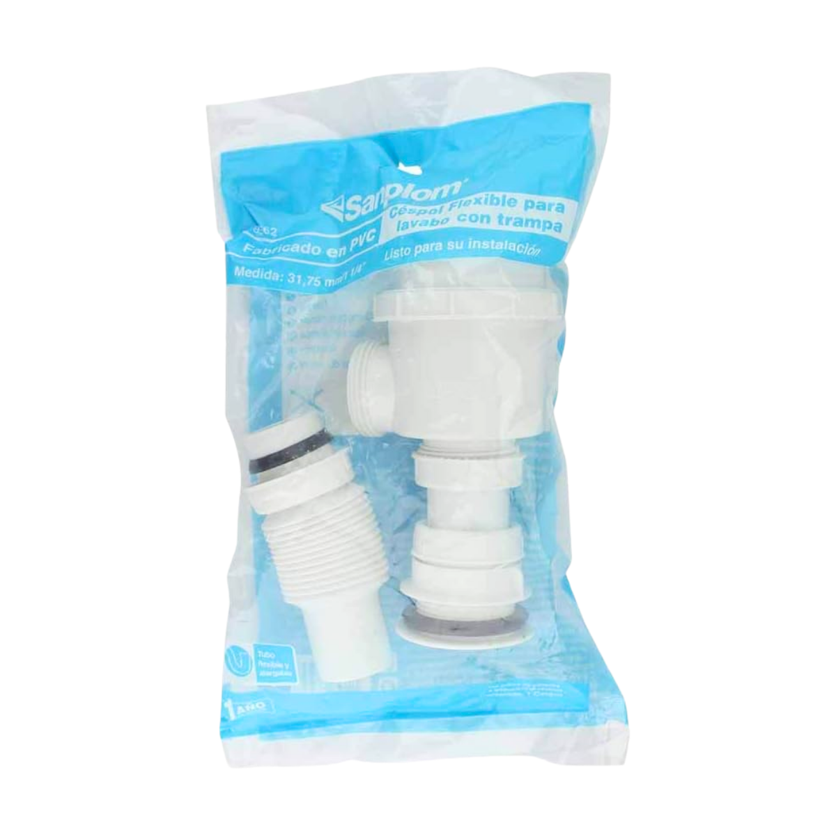 Céspol Flexible 1 1/4 Sanplom PVC Trampa Lavabo