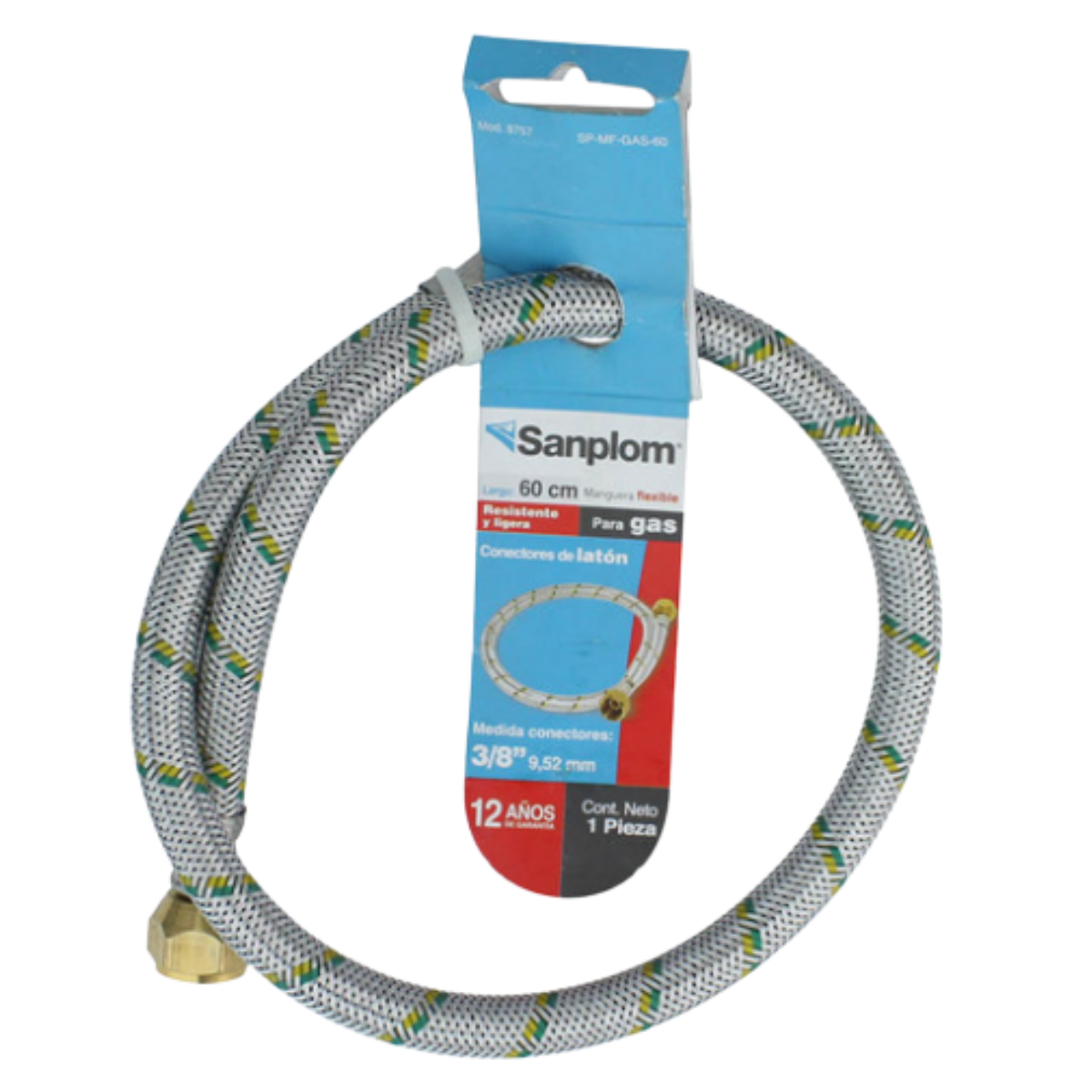 Manguera Flexible Para Gas de 3/8x3/8,60cm Sanplom 8757