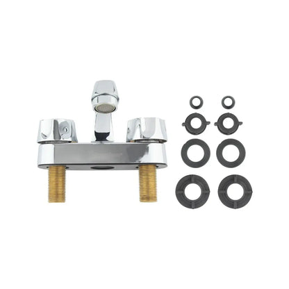 Llave mezcladora 4  p/lavabo cuello corto, manerales zamac Sanelec - Sanelec - vista lateral