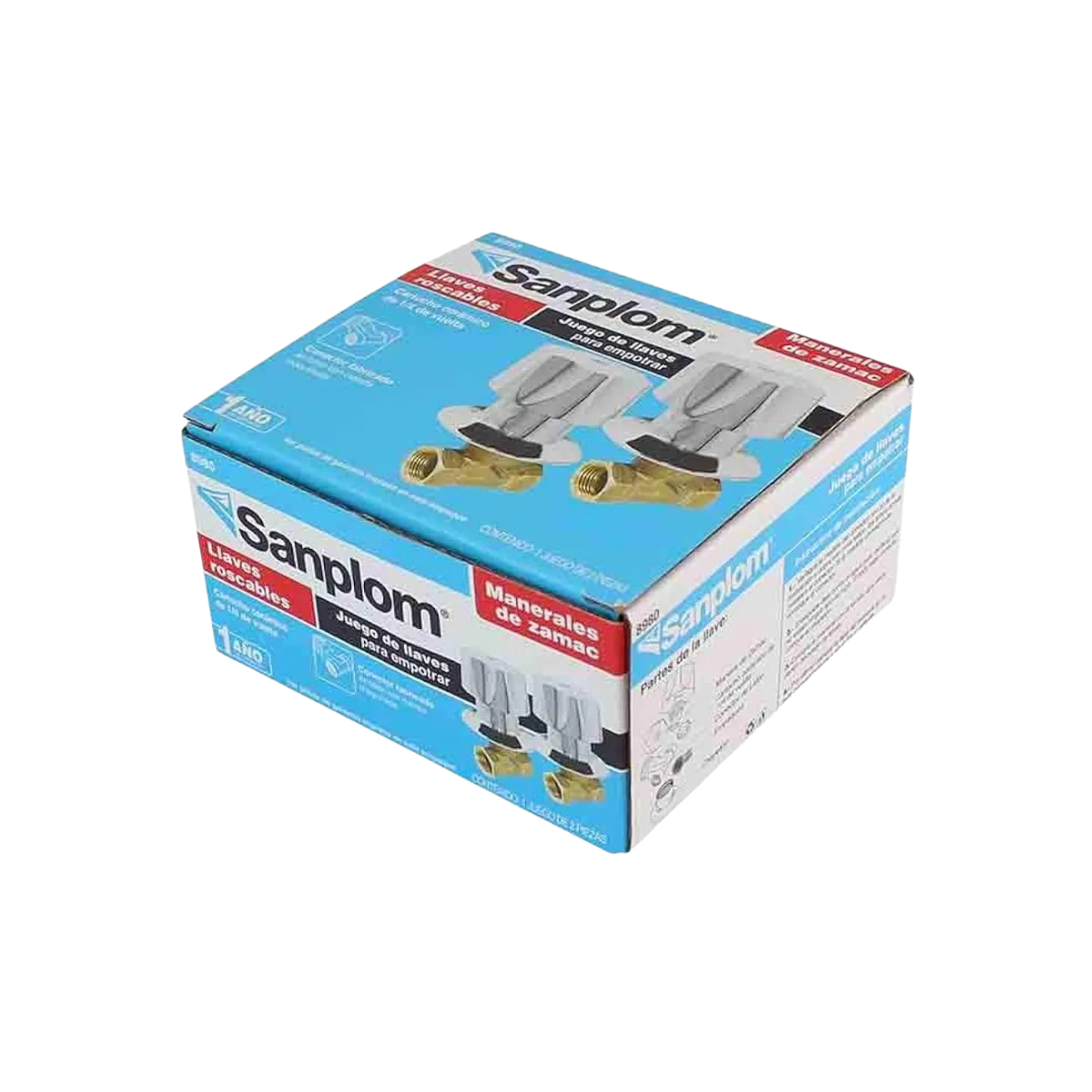 Llaves Empotrar Roscables Maneral Zamac Juego 2 Pz