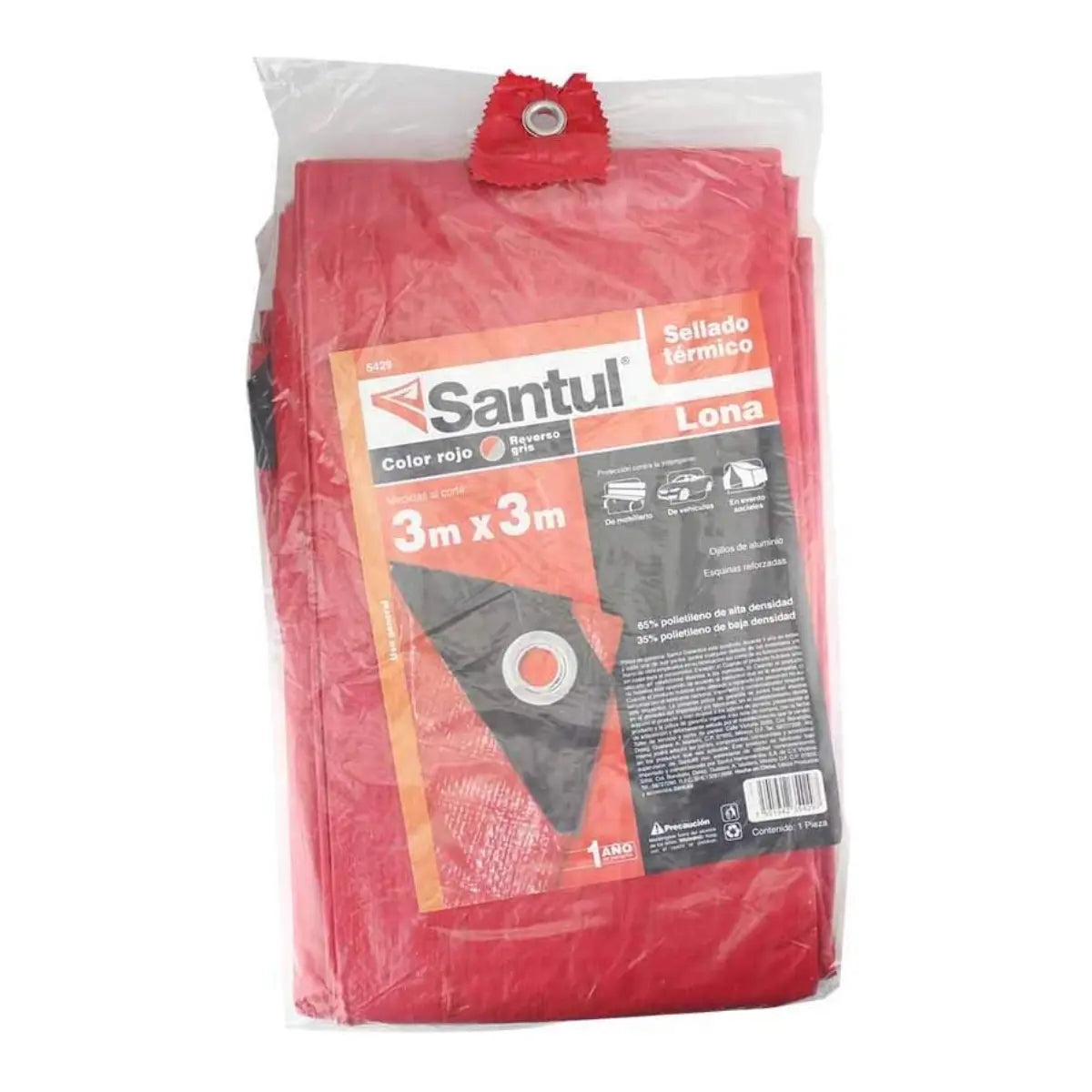 Lona de Uso Ligero Roja 3 X 3 Santul Santul