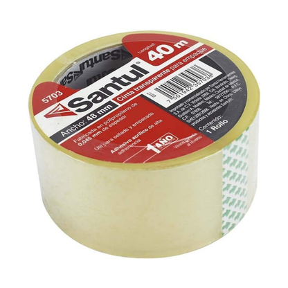 Cinta adhesiva transparente 48 mm x 40 m Santul