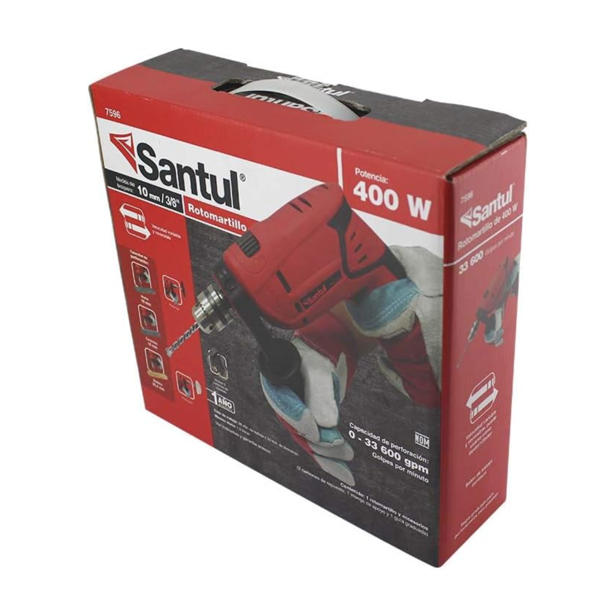 Rotomartillo de 3/8''400W Velocidad Variable Reversible Santul