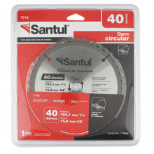 Disco de corte Sierra Circular P/Madera 40 Dientes, 7 1/4 Santul 7716