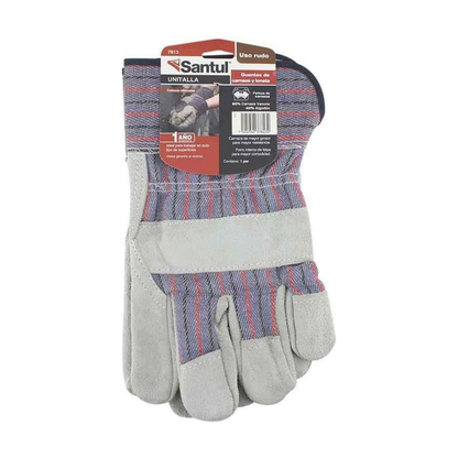 Guante de Carnaza y Loneta con Forro Interno Santul