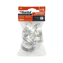 Bolsa con 10 Abrazaderas del #10 de 3/4 a 1 1/16 ancho 1/2 Santul Santul