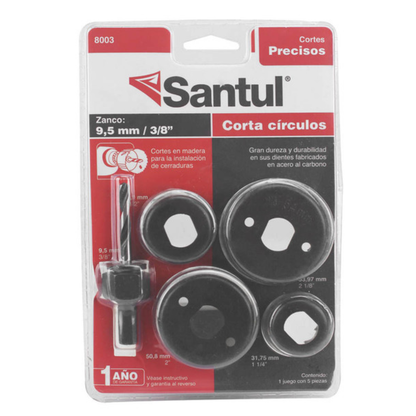Corta Círculos para Madera Santul 5pz