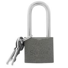 Candado Cuerpo de Hierro 38mm Llave Tradicional Gancho Largo Santul 8055