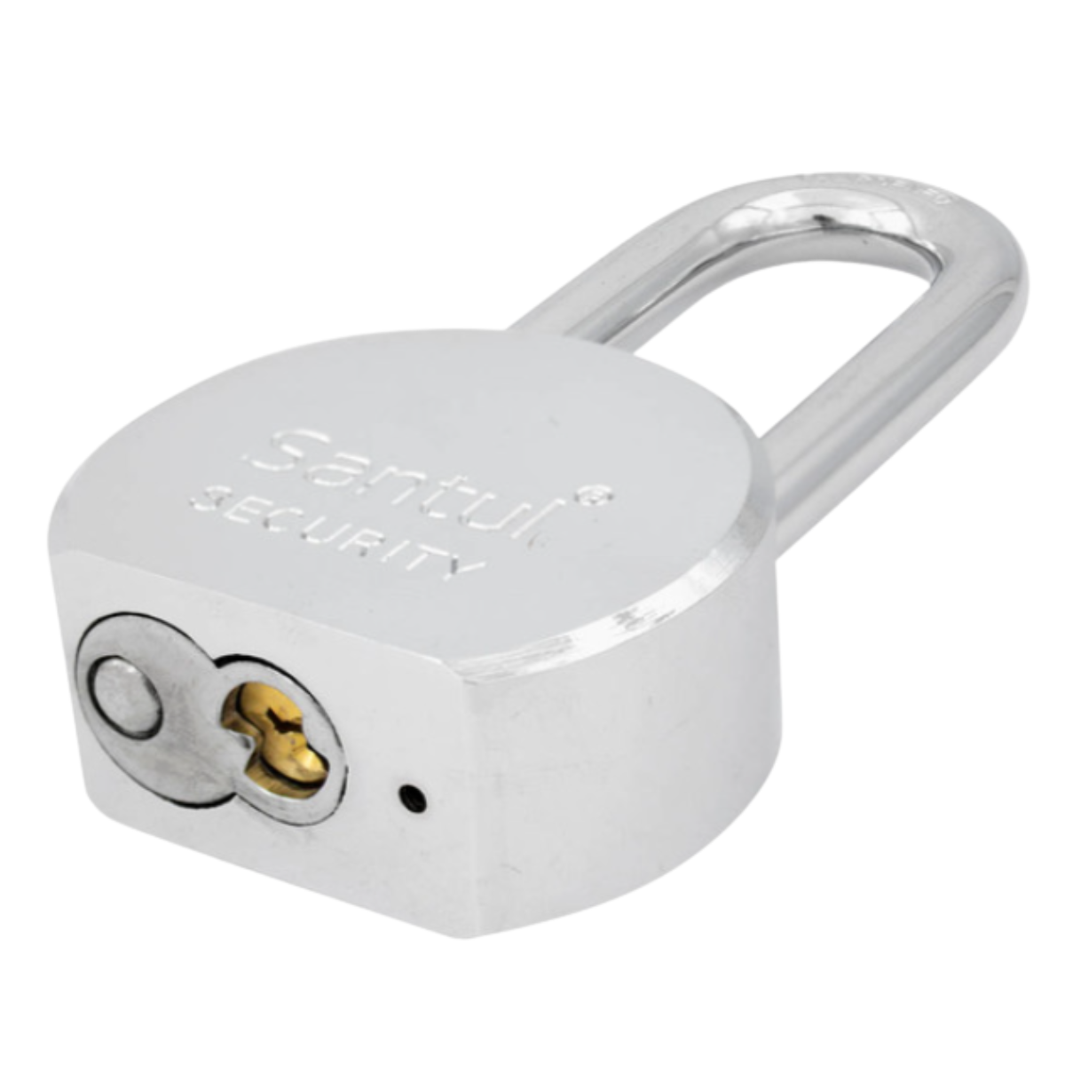 Candado Acero 65mm Máx Seguridad y Llave Tradicional Gancho Largo Santul 8061