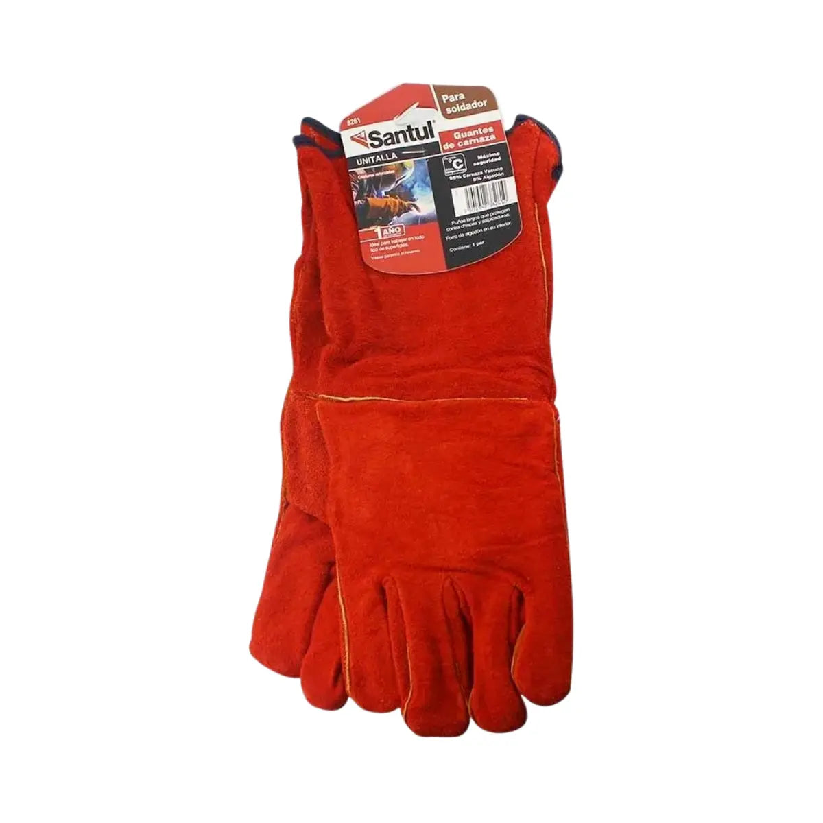 Guantes Carnaza Santul Seguridad Largo Soldador Unitalla - Santul - detalle