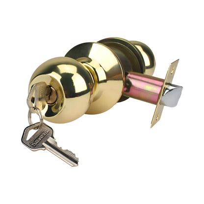 Cerradura de Pomo Tipo Esfera Laton Brillante Santul