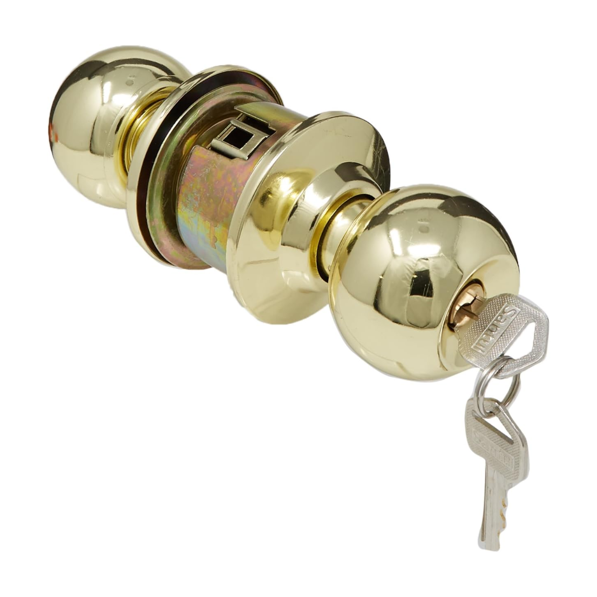 Cerradura de Pomo Tipo Esfera Laton Brillante Santul