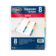 Separador Wilson Jones 8 Divisiones P1346 Cejas C/numeracion