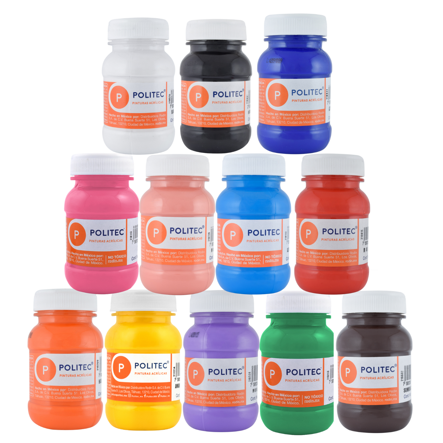 Set de 12 pinturas Acrílicas Politec 100ml