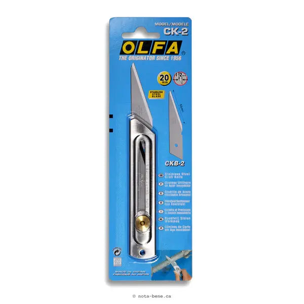 Cuchillo artesanal de alta resistencia, con una hoja de acero inoxidable Olfa - Olfa - vista lateral