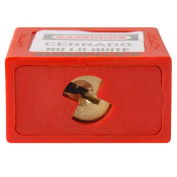 Candado plástico bloqueo rojo 38x44 acero Dogotuls