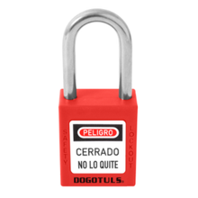 Candado plástico bloqueo rojo 38x44 acero Dogotuls