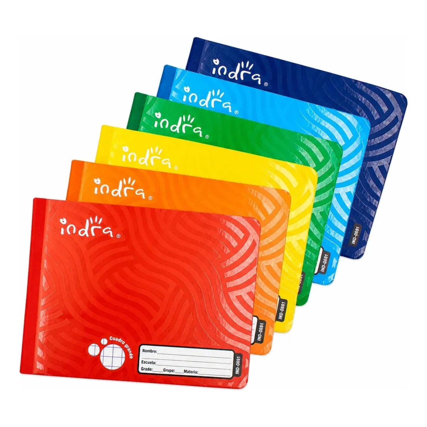 3pz Cuaderno Cosido Indra Cuadro Grande 7mm