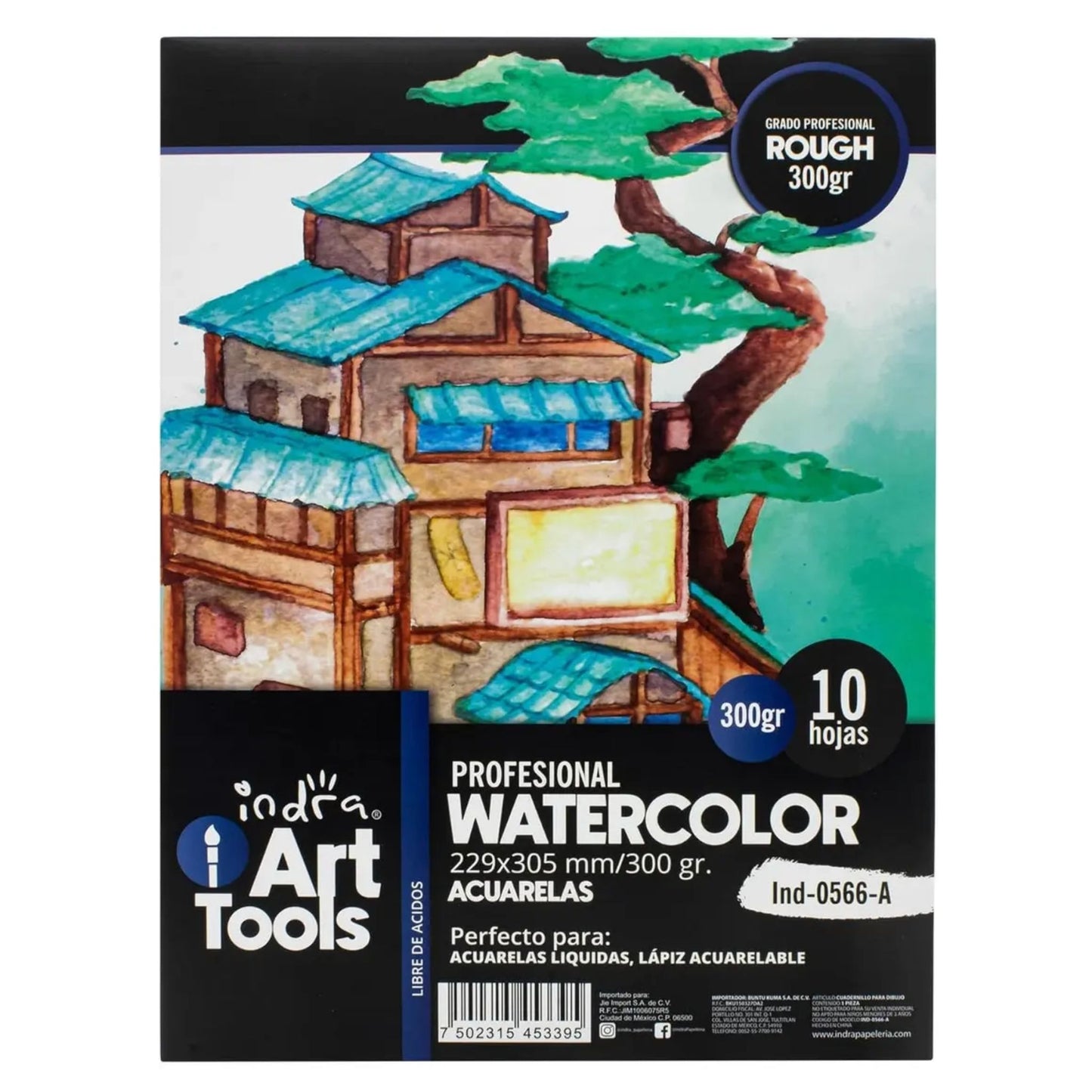Block Libreta Watercolor Indra 225x309mm 300gr IND-0566-A