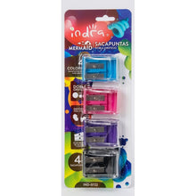 Set 4 pz Sacapuntas con Deposito IND-0722 Diferentes Colores