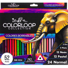 52pz Colores Borrable Triangular Indra Colorloop Plastico IND-1054