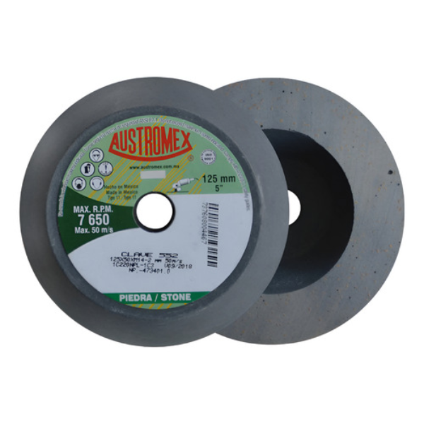 Copa Abrasiva Shellac 125x50xM14-2mm Pulido G220 Clave 552 Austromex