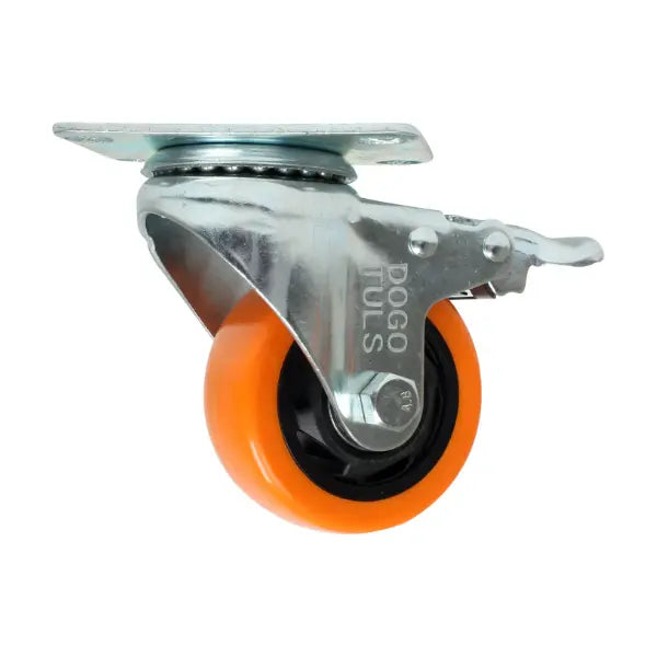 Rodaja PVC 3" Dogotuls Giratoria con Freno, Naranja - Dogotuls