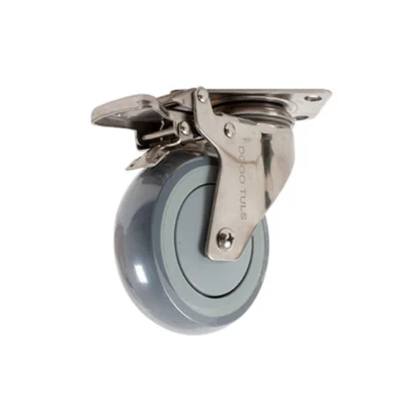 Rodaja Acero Inoxidable 4" TPR Dogotuls Giratoria con Freno