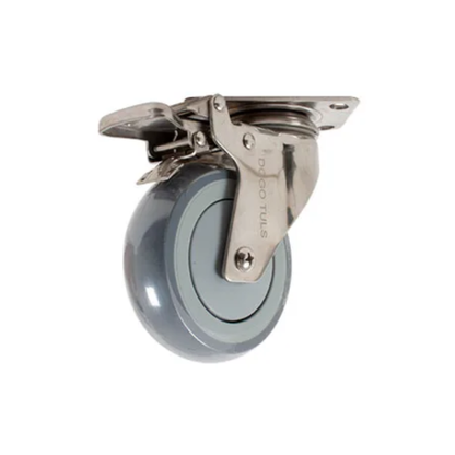 Rodaja Acero Inoxidable 4" TPR Dogotuls Giratoria con Freno
