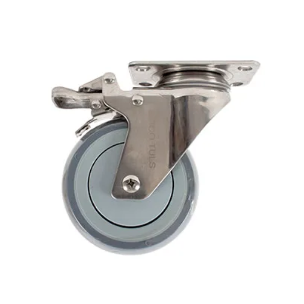 Rodaja Acero Inoxidable 4" TPR Dogotuls Giratoria con Freno