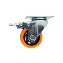 Rodaja PVC 4" Dogotuls Giratoria con Freno, Naranja