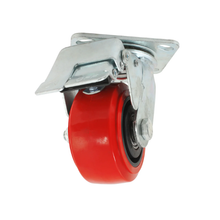 Rodaja PP Negro y PU Rojo 6" Dogotuls Giratoria con Freno