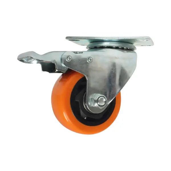 Rodaja PVC 3" Dogotuls Giratoria con Freno, Naranja - Dogotuls - vista lateral