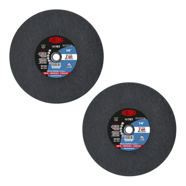 Pack 2 Disco Corte Metal Acero Inoxidable Austromex 14 PuLG Austromex