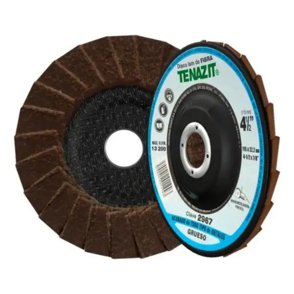 5 Disco laminado tipo LAM-FIBRA grano grueso de 115 x 22.23 mm CAFÉ Tenazit - Austrodiam - vista lateral