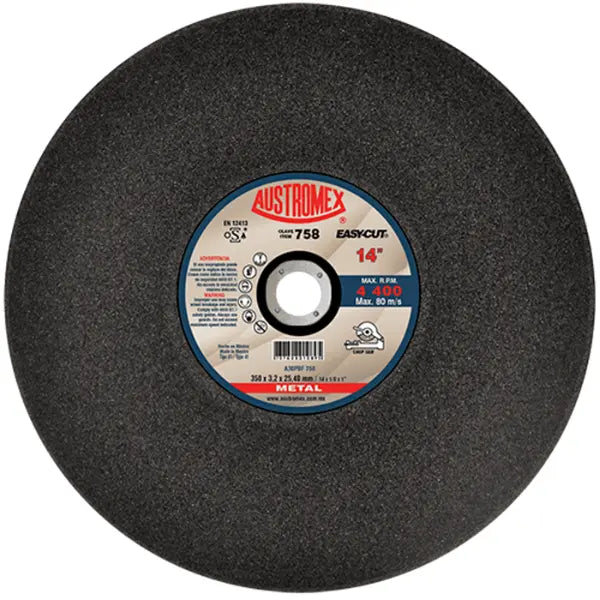 10 Disco abrasivo para corte de materiales de metal sólido de 350 x 3.2 x 25.40 mm AUSTROMEX - Austrodiam